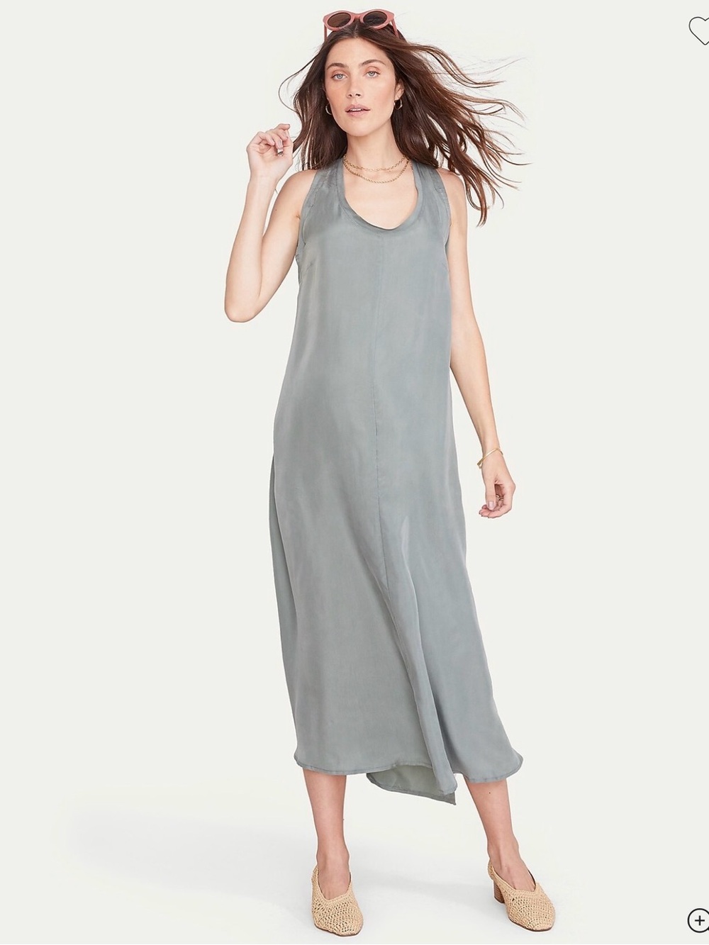 Hatch Sleeveless Maternity Slip Dress in Sage
